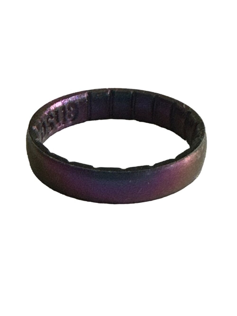 Enso Silicone Ring Unisex Size 5 Iridescent Green Purple Comfortable Accessory
